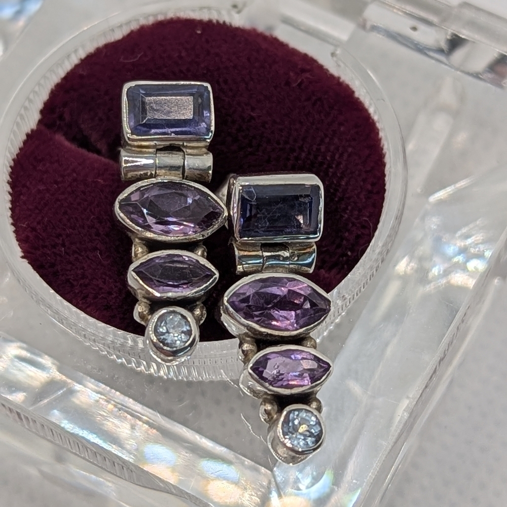 Sterling Articulated Earrings - Picture 1 of 3
